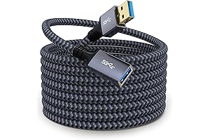 20 ft USB 3.0 Extension Cable, USB Extender Nylon Braided for Webcam, Camera, Phone