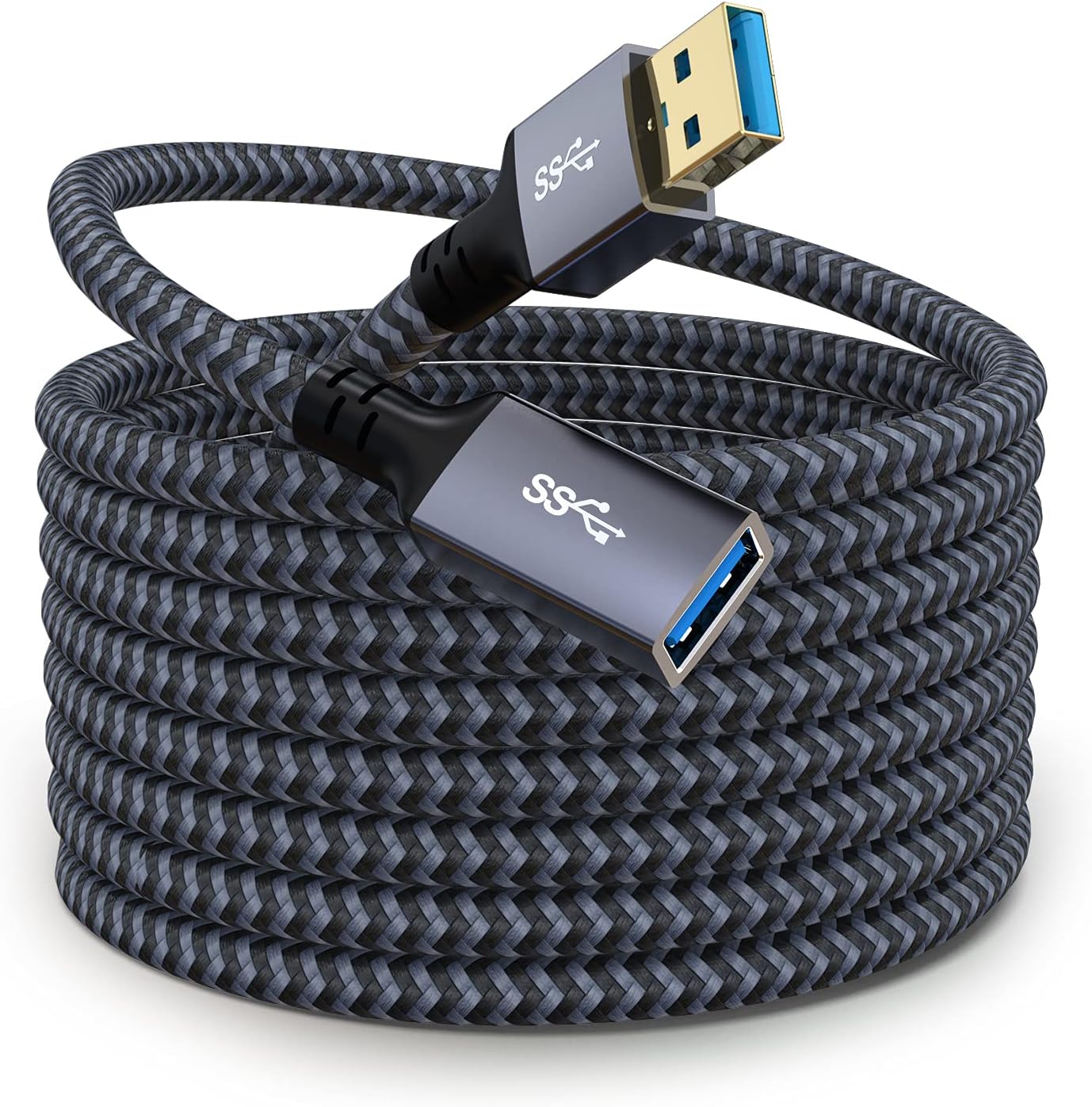 USB A Extension Cable 3ft, USB Extender USB 3.0 Extension Cable Male to Female Compatible with Phone,Webcam,USB Keyboard,Flash Driv,Printer