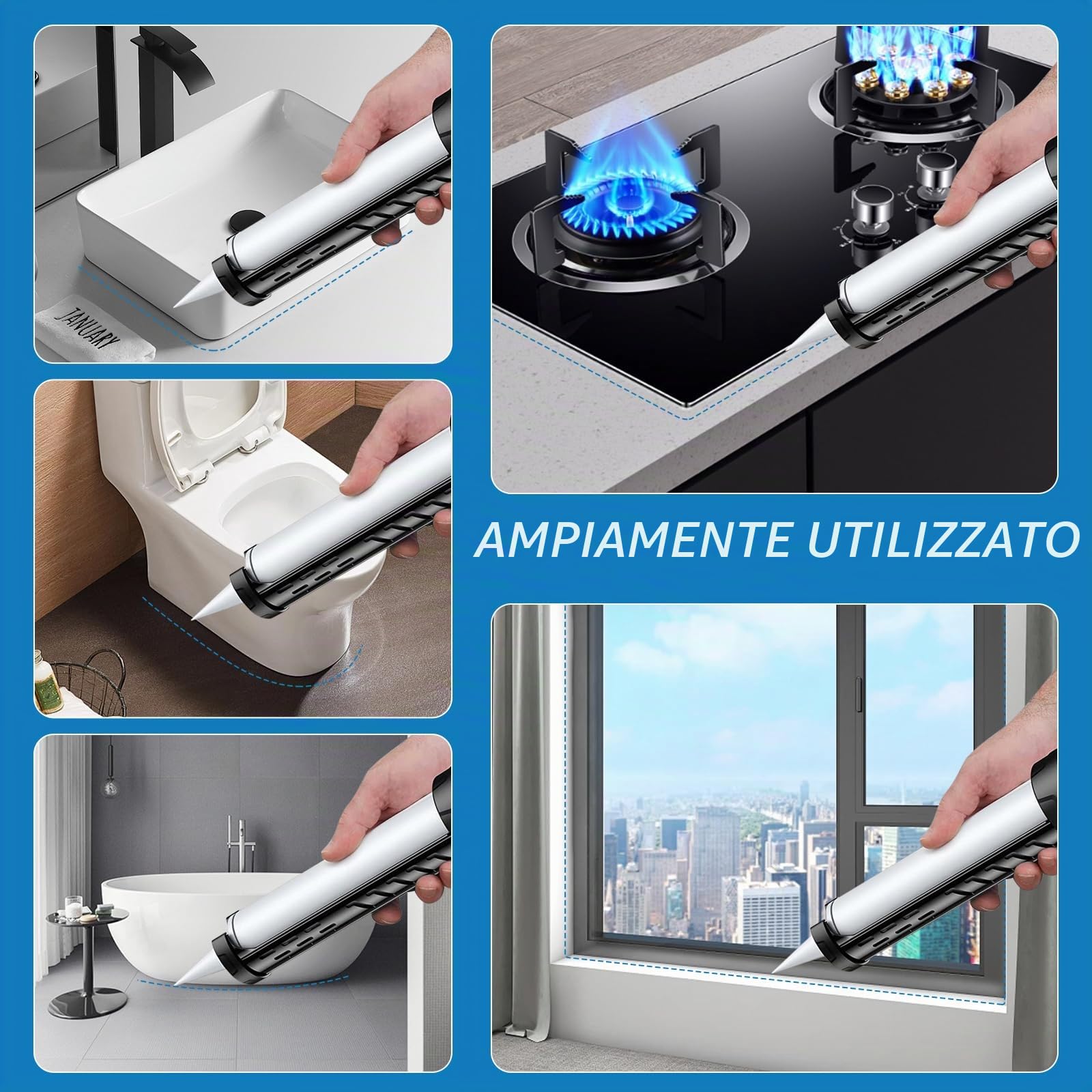 Pistola Sigillante Elettrica, 2.500N Pistola Silicone