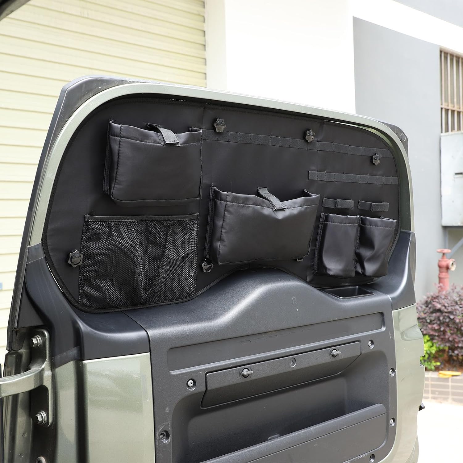 PIUGILH Car Tailgate Trunk Storage Bag Compatible with Land Rover Defender 90 110 130 2020-2024 Accessories, Trunk Storage Organizer, Black
