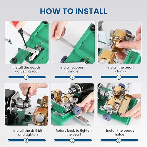 Miniatura 7 de BAOSHISHAN Taladro de perlas de 280 W, perforadora de coral, máquina de perforación ámbar, paleta de plástico grande, juego completo, velocidad