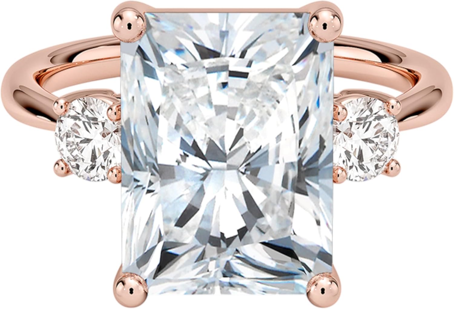 Three Stone 5 Carat IGI Certified Lab Grown Diamond Engagement Ring For Women, Prong Set Wedding Jewelry 10k,14k,18k Solid Gold & 925 Sterling Silver (E-F Color, VVS2 Clarity)