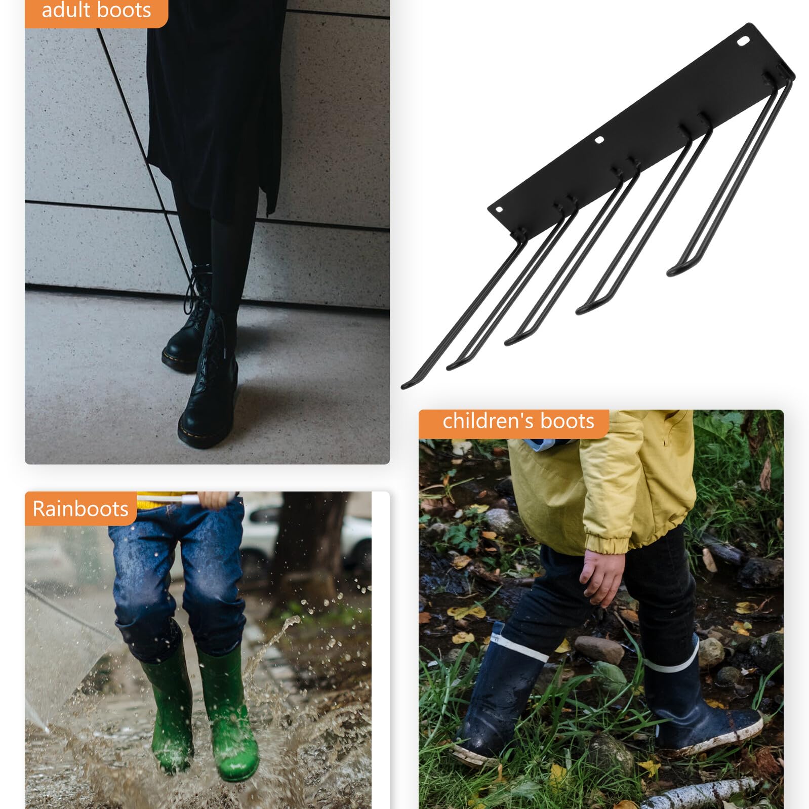 Homoyoyo Porta-stivali in Metallo Organizer Per Stivali Parete Salvaspazio Struttura Di Sospensione Per Preservare La Forma Adatto Vari Tipi Di Stivali Alti Pesca