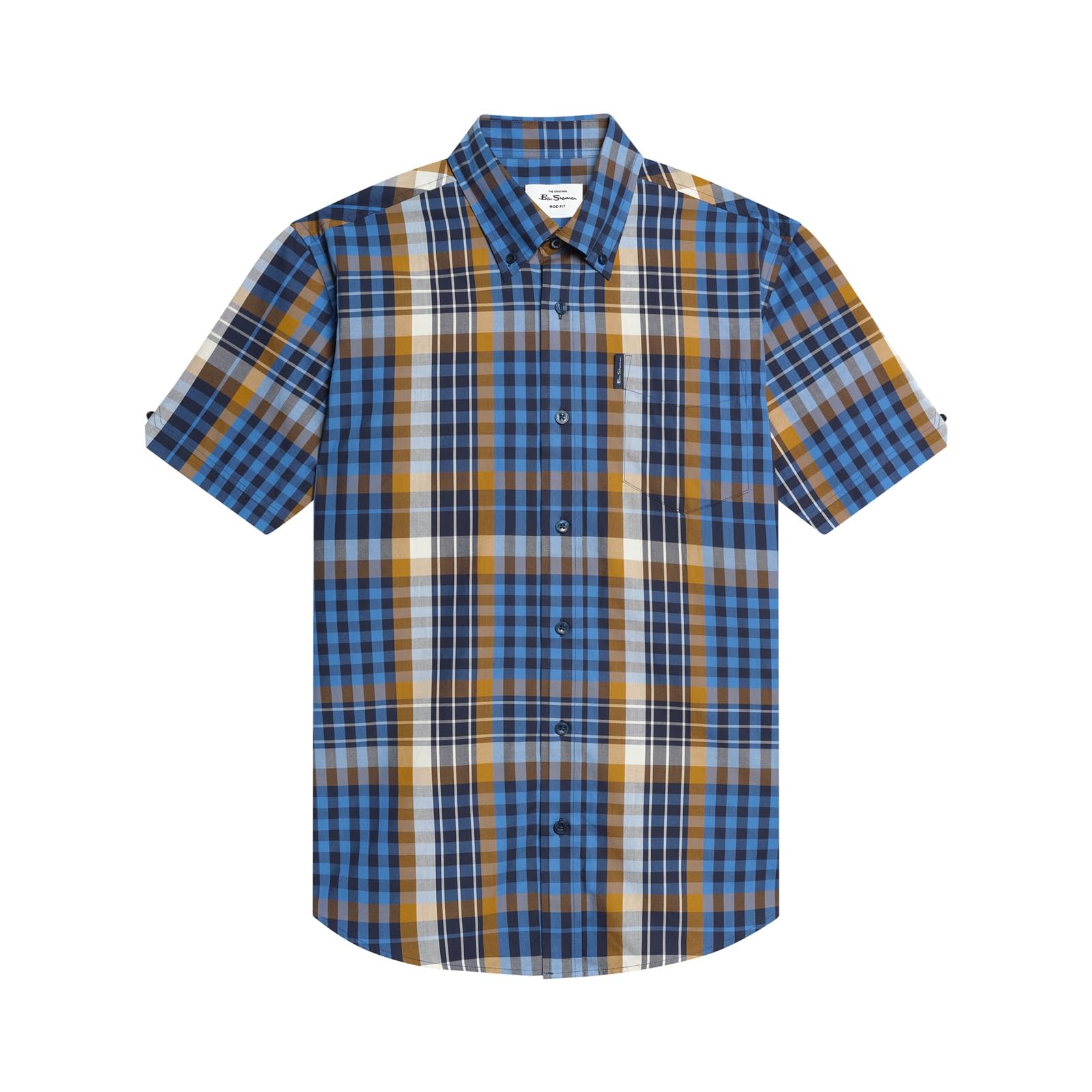 Ben Sherman Mens Heritage Check Short Sleeve Shirt - Lapis - L