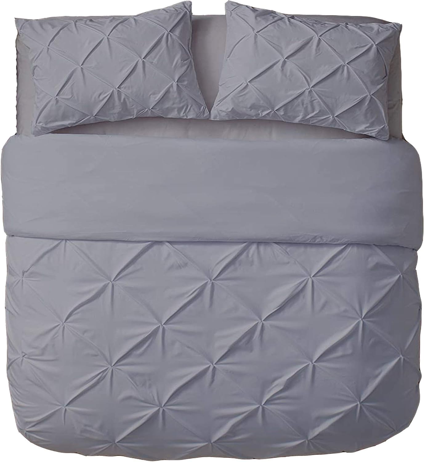 Rico Bedding| | 100% Pure Cotton| Pinch Type Stitched Duvet Cover. Solid Colors, Pinch Textured| 1 Pinch Duvet Cover| Full/Queen|Silver