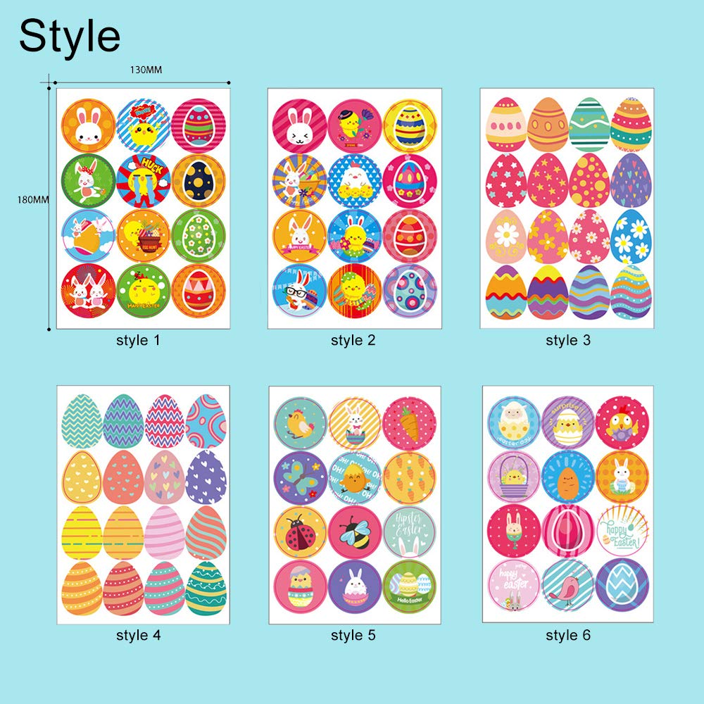 Easter Gift Tags Stickers, Easter Theme Stickers, 72 Designs, Self