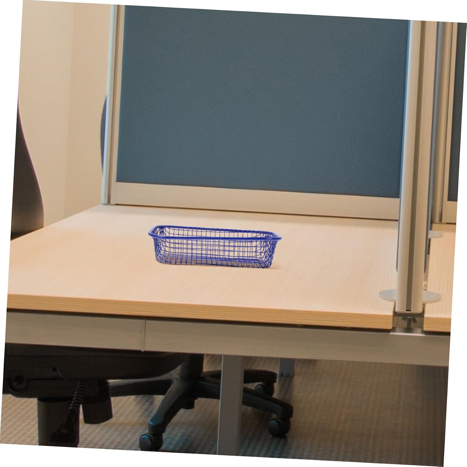 Generic 2pcs Iron Wire Storage Baskets with Breathable Design, Resistant to Deformation Metal Organizer Trays for Kitchen and Office, Small Blue Wire Mesh Bins for Desk or Pantry