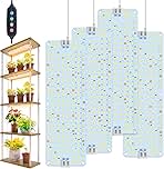 FECiDA 4Pack Grow Lights for Seed Starting, 2025 40W Flat Grow Light Panels for Shelves, Under Cabinet/Counter, Greenhouse, Indoor Plants, 4,8,12 Hr Timer, Free Linking