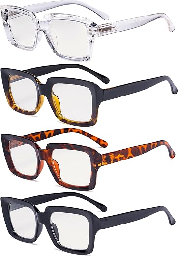 Eyekepper 4-pack Progressive Readers Women - Multifocus Reading Glasses Blue Light Blocking