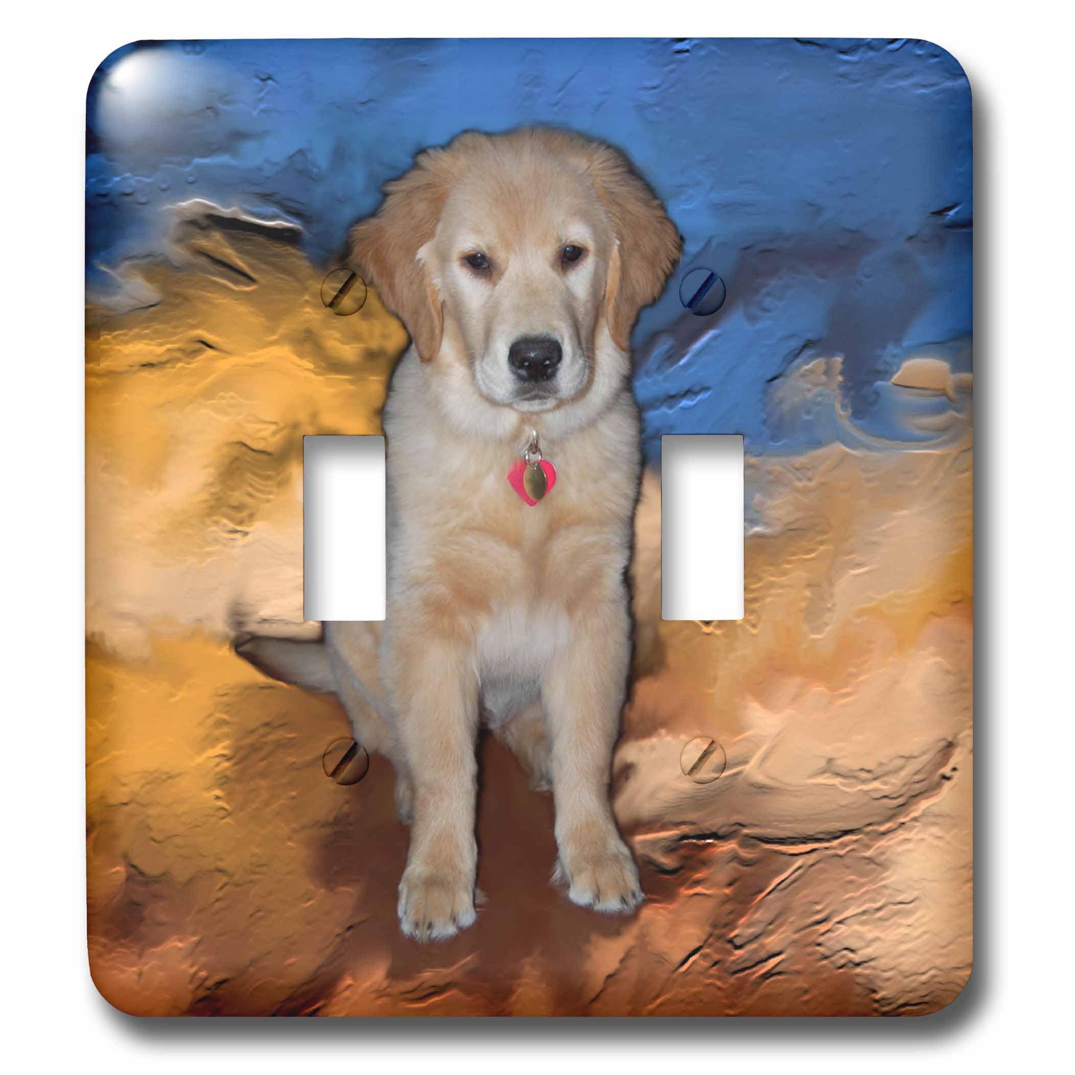 Interruptor doble de cachorro Golden Retriever ideal para decorar habitaciones infantiles
