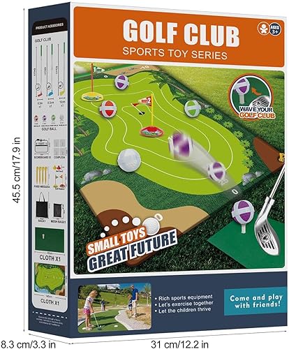 Miniatura 8 de Liberry Juego de Golf para Niños de 3 4 5 6 7 Años Niños y Niñas, Juego de Chip de Golf con Alfombrilla, Pelotas Adhesivas, Bolsa de Almacenamiento,