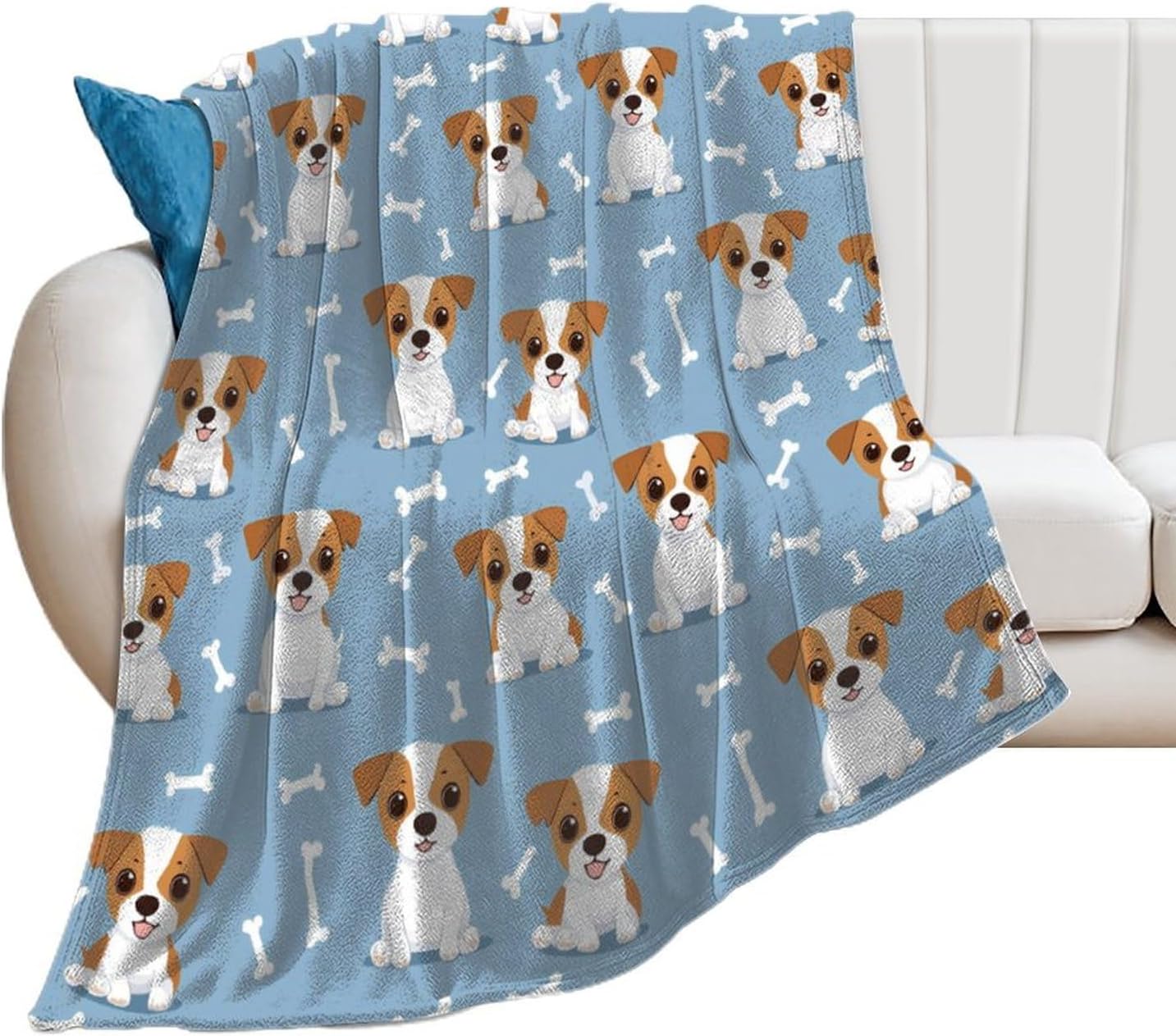 Jack Russell Terrier Cute Puppy Throw Blanket Lightweight Blanket Flannel Blanket Bed Blanket for Men Women 50"*60"（130 * 150cm）