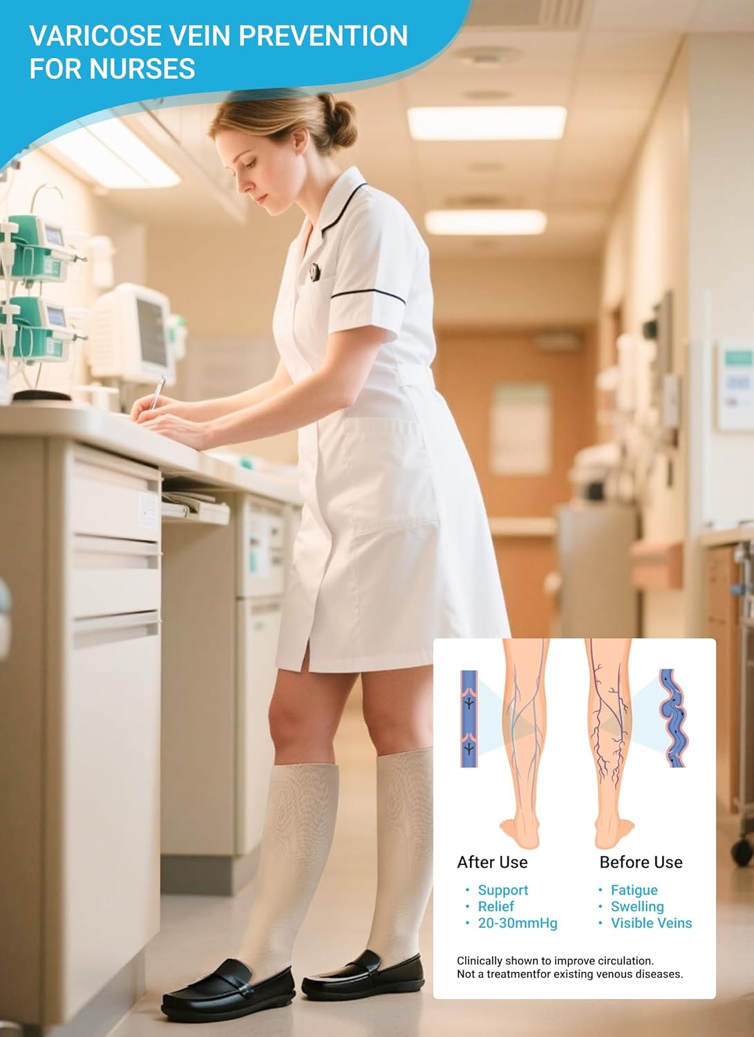 Plus Size Compression Socks: Wide Calf Compression Stockings for Men Women - Extra Large 20-30 mmHg Compression Hose Support for Running Travel Nurses Pregnancy 3 Pairs - Image 3