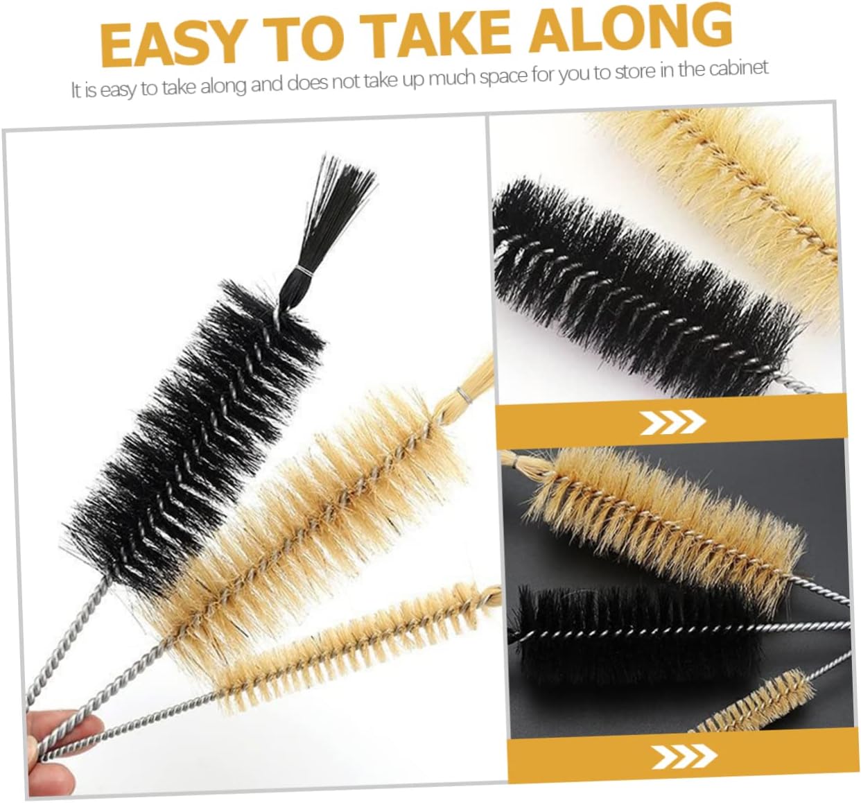 Garneck Test Tube Brush Set Nylon Bottle Cleaner Brush Long Handle Multi-use Cleaning Tool