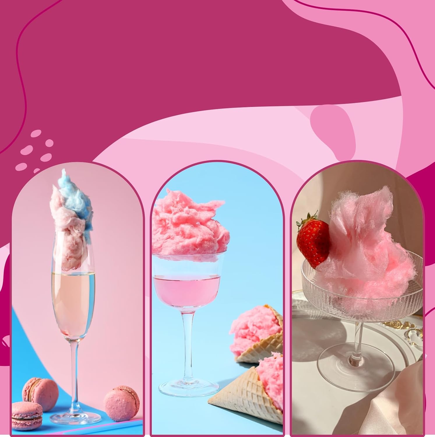 Cotton Candy Floss Sugar – Pink Vanilla & Blue Raspberry (2 Pack, 2 lb Each) | Premium Spun Sugar for Cotton Candy Machines | Perfect for Parties, Events & Home Use (2 Pack – 2 lb Jars)
