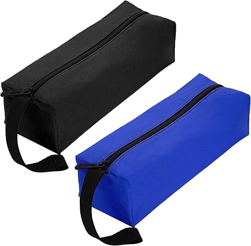 Paquete de 2 bolsas de herramientas pequeñas de lona con cremallera, bolsa de herramientas multiusos pequeña con cremallera, bolsa de almacenamiento