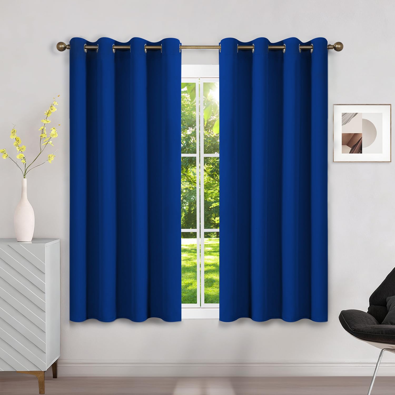 Runyéla Verdunklungsvorhänge mit Ösen Gardinen 2er Set, Vorhänge Blickdicht Thermovorhang Hitzeschutz, Ösenvorhang Thermogardine für Schlafzimmer Wohnzimmer Blackout Curtain