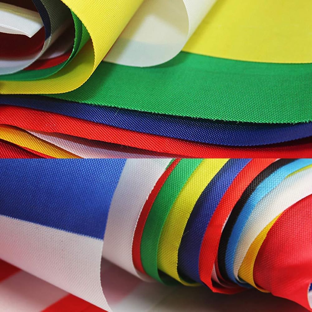 Guirlande de 100 drapeaux multicolores - Guirlande internationale à suspendre - Pour chambre d'enfant, mariage, bar, festival, fête - 20 x 28 cm - 80 m - Avec 200 drapeaux