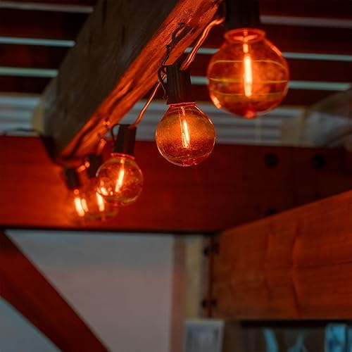 Miniatura 16 de Novelty Lights Paquete de 25 bombillas LED G50 de filamento blanco cálido, base intermedia E17/C9, equivalente a 7 W, bombillas de repuesto Blanco