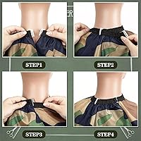 Vista 5 de FEBSNOW Capa de Barbero Impermeable Profesional para Corte de Cabello Cepillo Quitapelusas de Cuello para Corte de Pelo Verde Militar Salón Barba