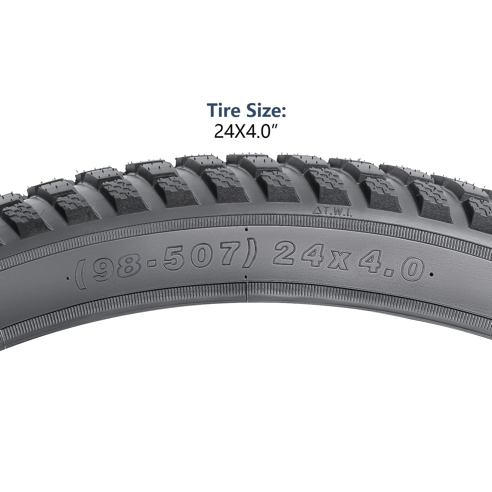 1 neumático de bicicleta eléctrica de 24 pulgadas de 24 x 4.0/98-507 y 24 pulgadas, válvula Schrader compatible con neumáticos y tubos de bicicleta direccionales de 24 x 4.0 24 x 4 pulgadas