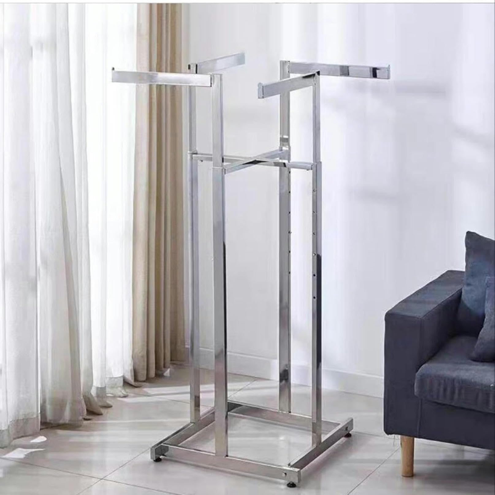 Présentoir vêtements ajustable étagères dressing métal suspendu