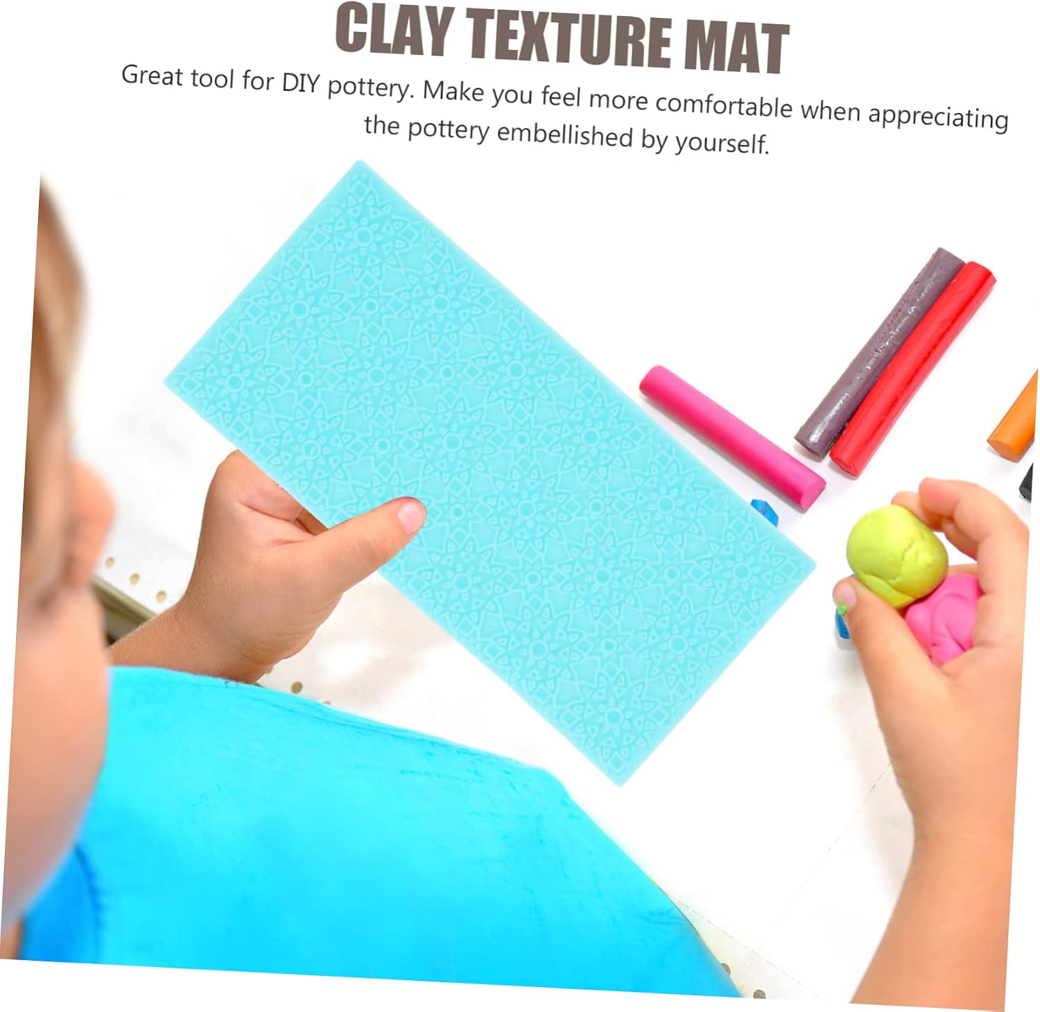 IWOWHERO 6pcs Clay Texture Mat Embossing Pottery Tool Baking Mats for DIY Craft