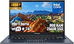 ASUS Vivobook 14 Business Laptop, 14 Inch FHD IPS Anti-Glare Display, Intel Core 5 120U, 16GB RAM, 512GB SSD, Windows 11 Home, Wi-Fi 6, English Keyboard, Quiet Blue Notebook for Office Work