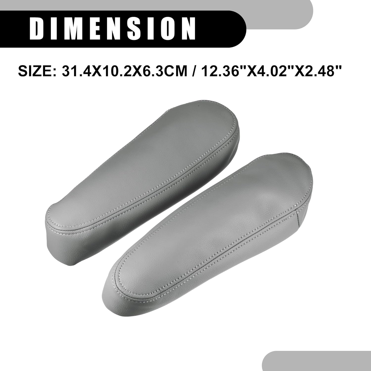 Center Console Seat Armrest Cover - Car Inner Seat Armrest Lid Storage Covers Trim - for Toyota Sequoia 2001-2007 Faux Leather Gray - 1 Pair