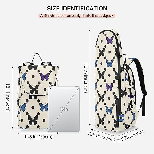 Miniatura 3 de Sporting Goods Tennis Bag Waterproof Polka Dot Animal Blue Butterfly Tennis Racket Cover Holds 2 Rackets for Tennis, Badminton, Racketball raquetas