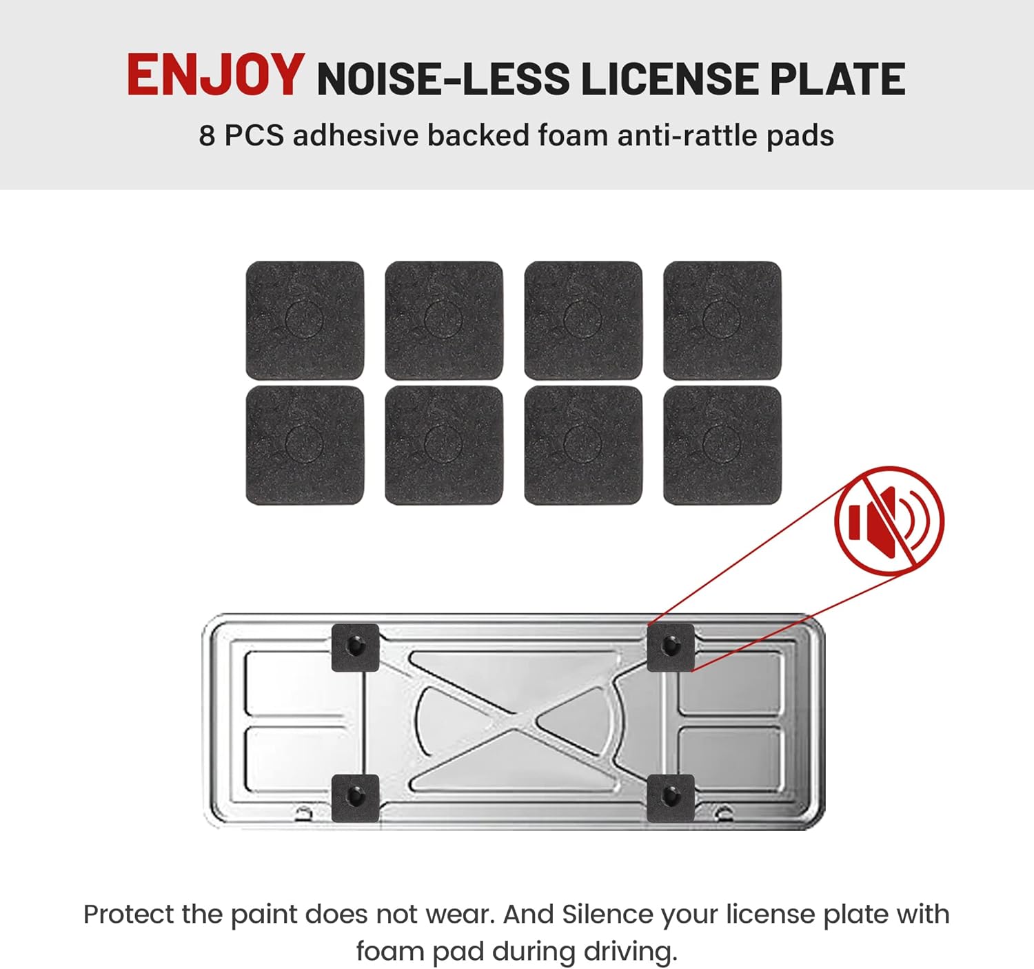 RED WOLF Rear License Plate Bracket with Anti-Theft Screws Bolt Fasteners Security Self-Tapping Stainless Steel Plate Screws Fit for BMW 1/2/ 3/5 / 6/ X Series,2002-2019 Mini Cooper Bumper Mount