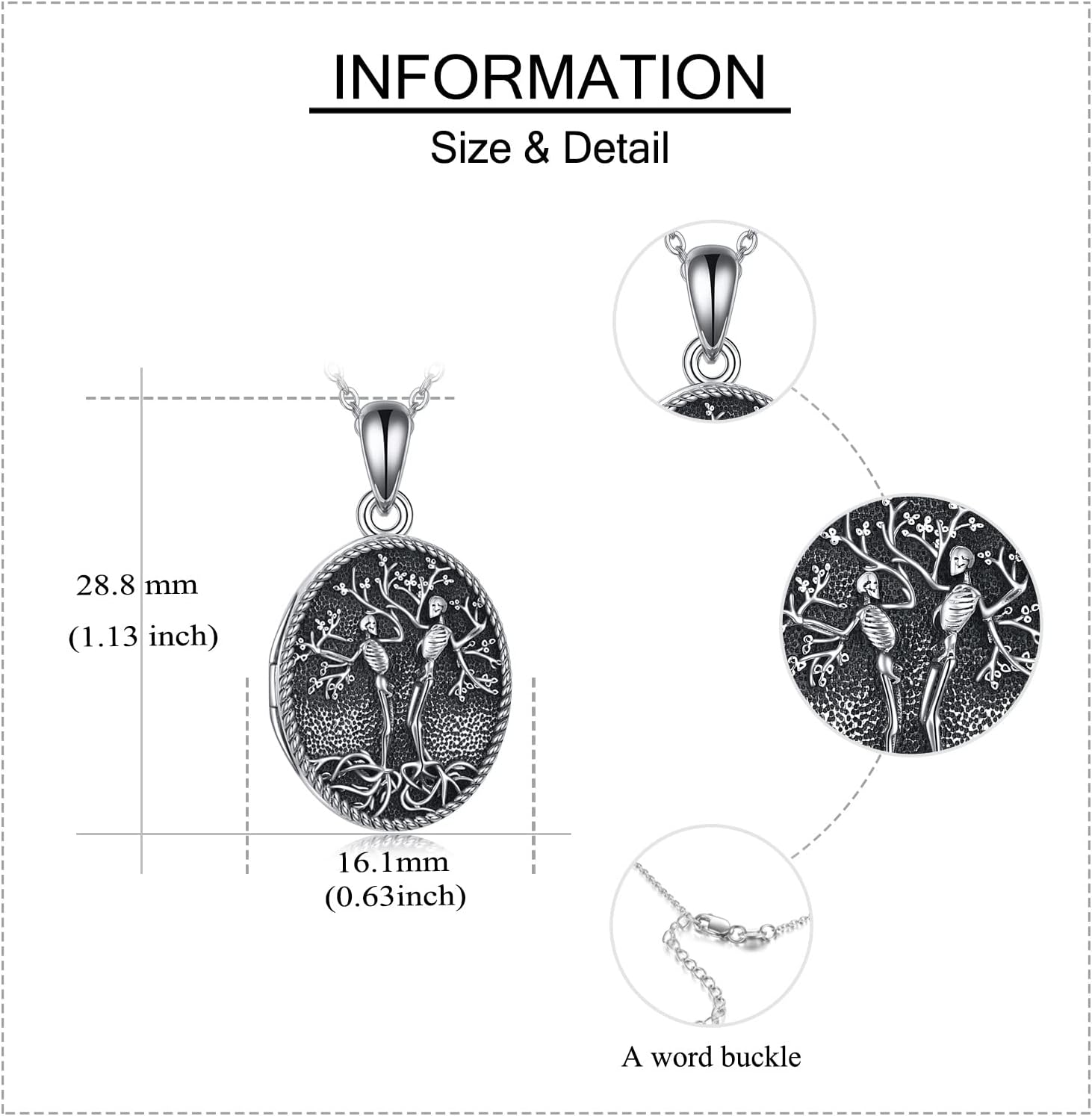 ONEFINITY Tree of Life Locket Necklace Sterling Silver Locket Necklace That Holds Pictures Tree of Life Locket Pendant for Women Wife Girlfriend - Image 5