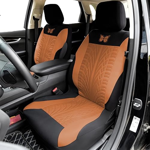 Miniatura 10 de BESULEN Fundas de asiento delantero de automóvil, paquete de 2 protectores de asiento automotriz de mariposa, accesorios para el interior del