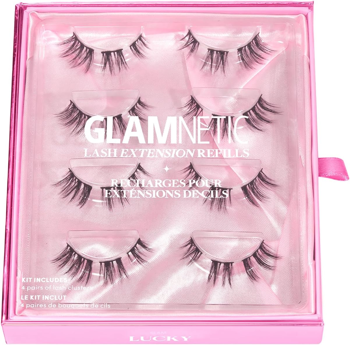 Glamnetic Lash Extension Kit Refill | Lucky Lash Clusters | Professional At Home False Eyelash Extension Kit | Salon-Quality, High Volume, Faux Mink Lashes