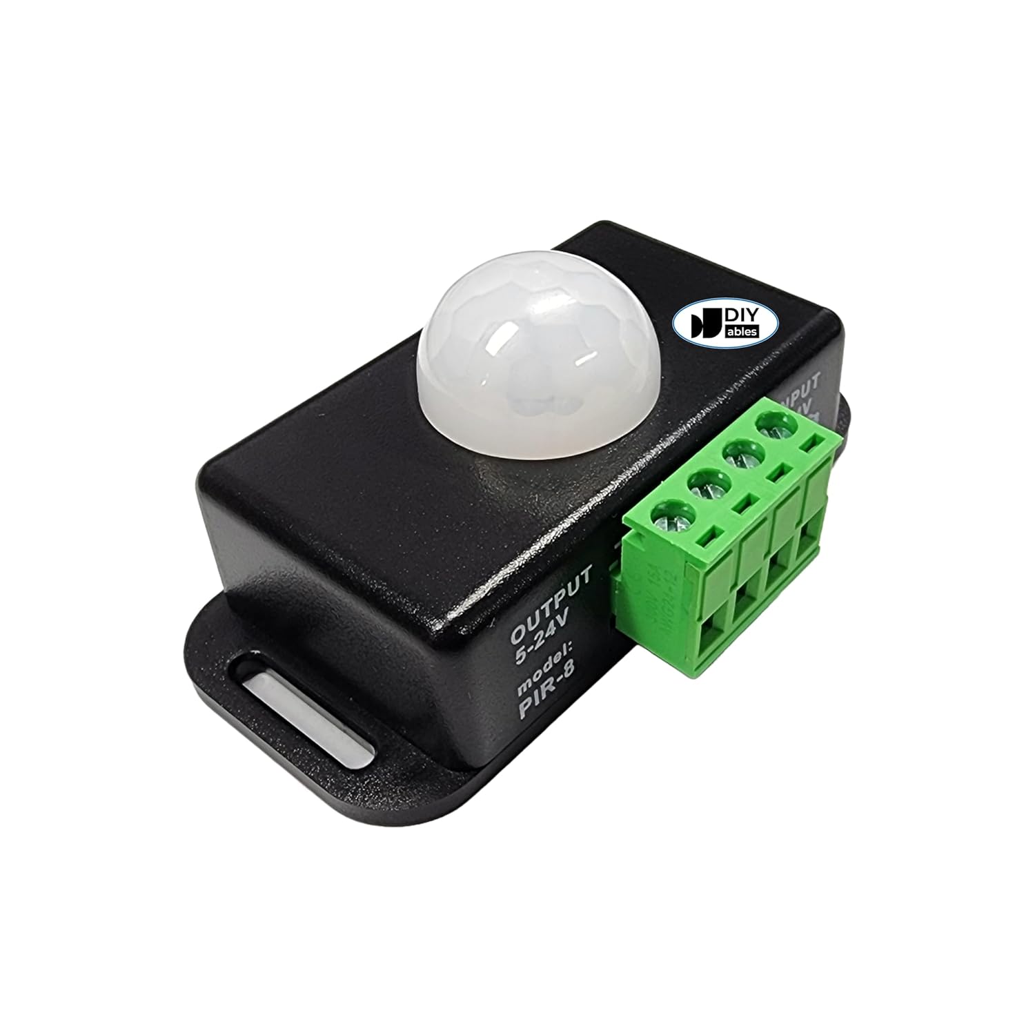 Motion Sensor Switch Controller with PIR Sensor, DC 5V-24V Input/Output, Adjustable Delay Timer, Terminal Block & Enclosure - for Lights, Automation & Security Systems