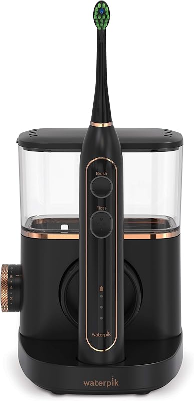 Waterpik Sonic-Fusion Professional Flossing Cepillo de dientes eléctrico con batería, negro, (paquete de 1)