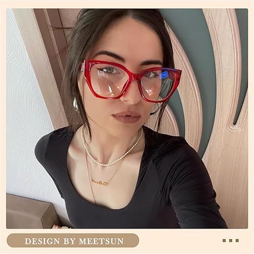 Miniatura 7 de MEETSUN Lentes de bloqueo de luz azul para mujer, diseño de ojo de gato, vintage, cuadrados, para juegos de computadora, UV400