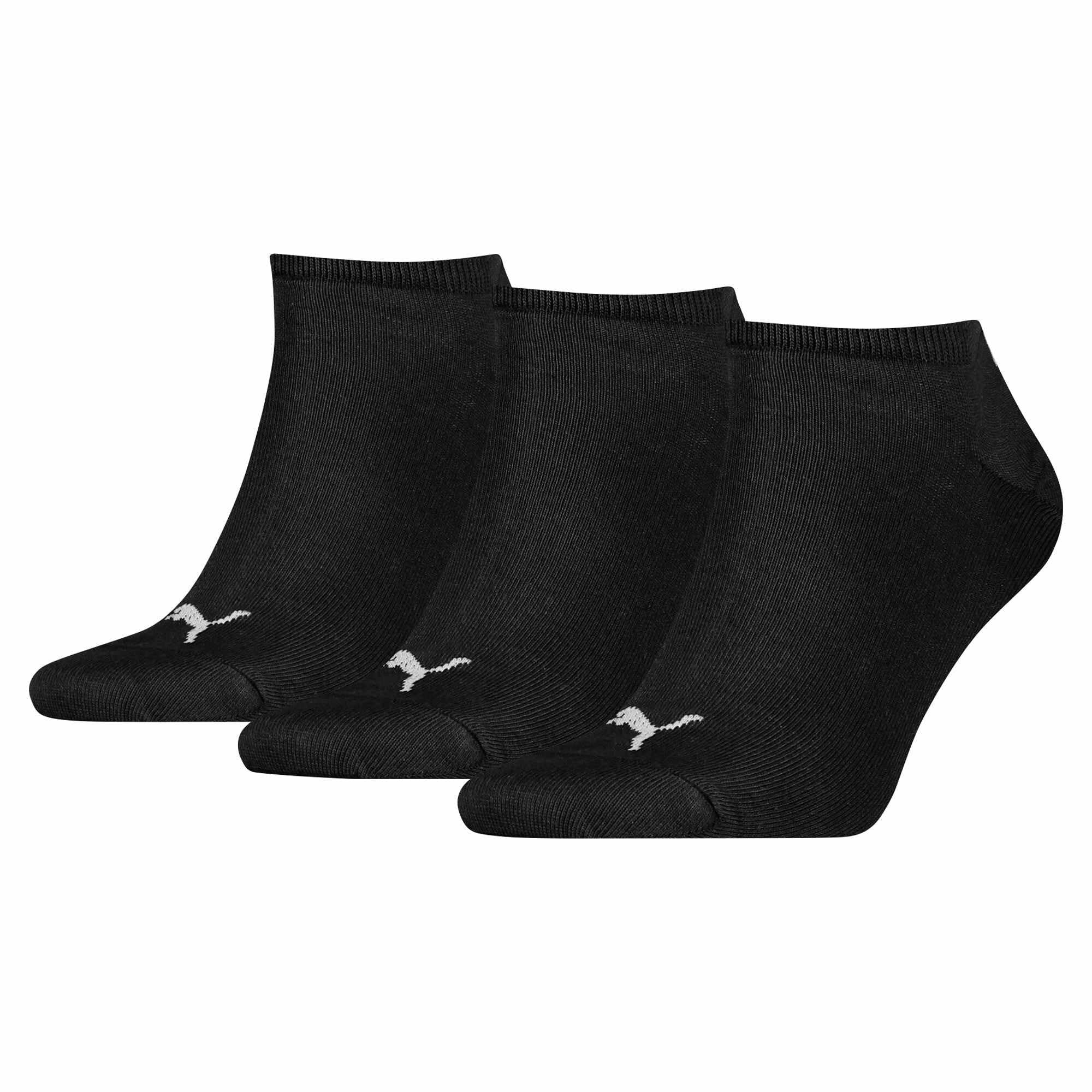 PUMA 261080001 Unisex Trainer Socks, Short Sports Socks, Size: 39 - 42, Black, Pack of 3 Pairs