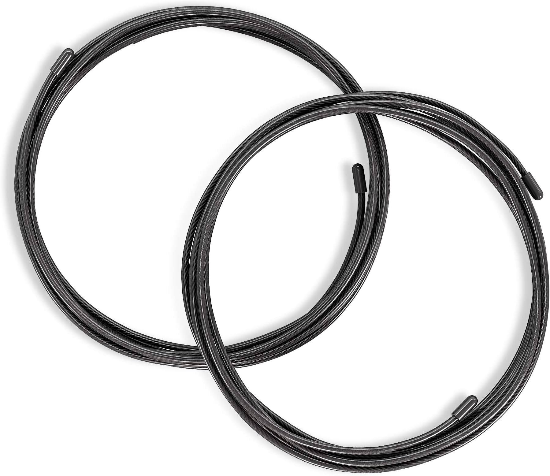 BeMaxx Replacement Steel Cables for High Speed Jump Rope | 2 Adjustable Cables, 300cm - 3,4mm, PVC, Slip Resistant Handles