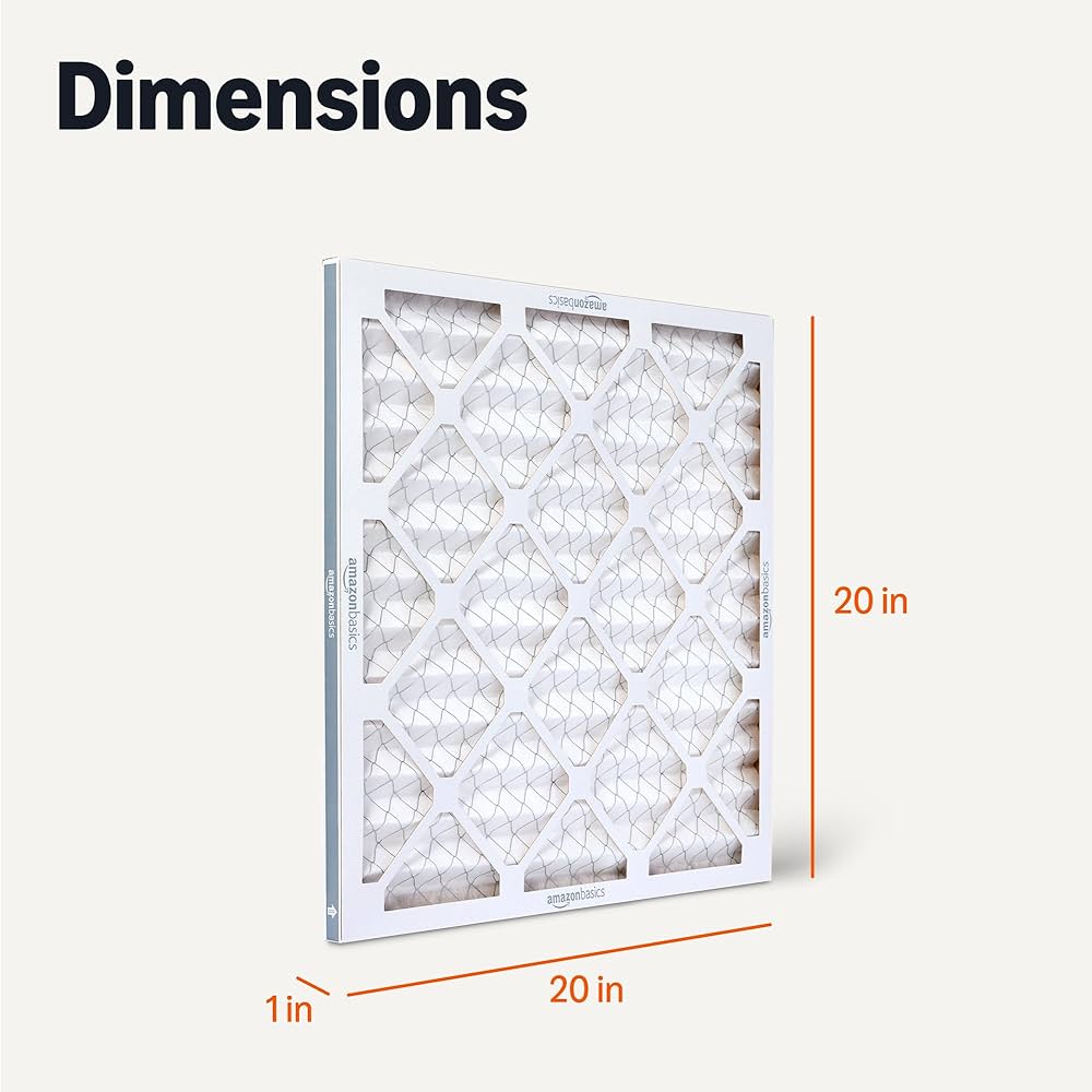 Amazon Basics MERV 5 AC Furnace Air Filter, 20x20x1 inches, 6-Pack