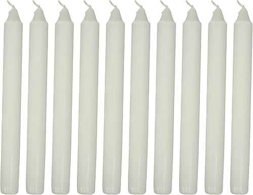 Velas cónicas blancas de 7 pulgadas de alto que se queman 6 horas, juego de 10