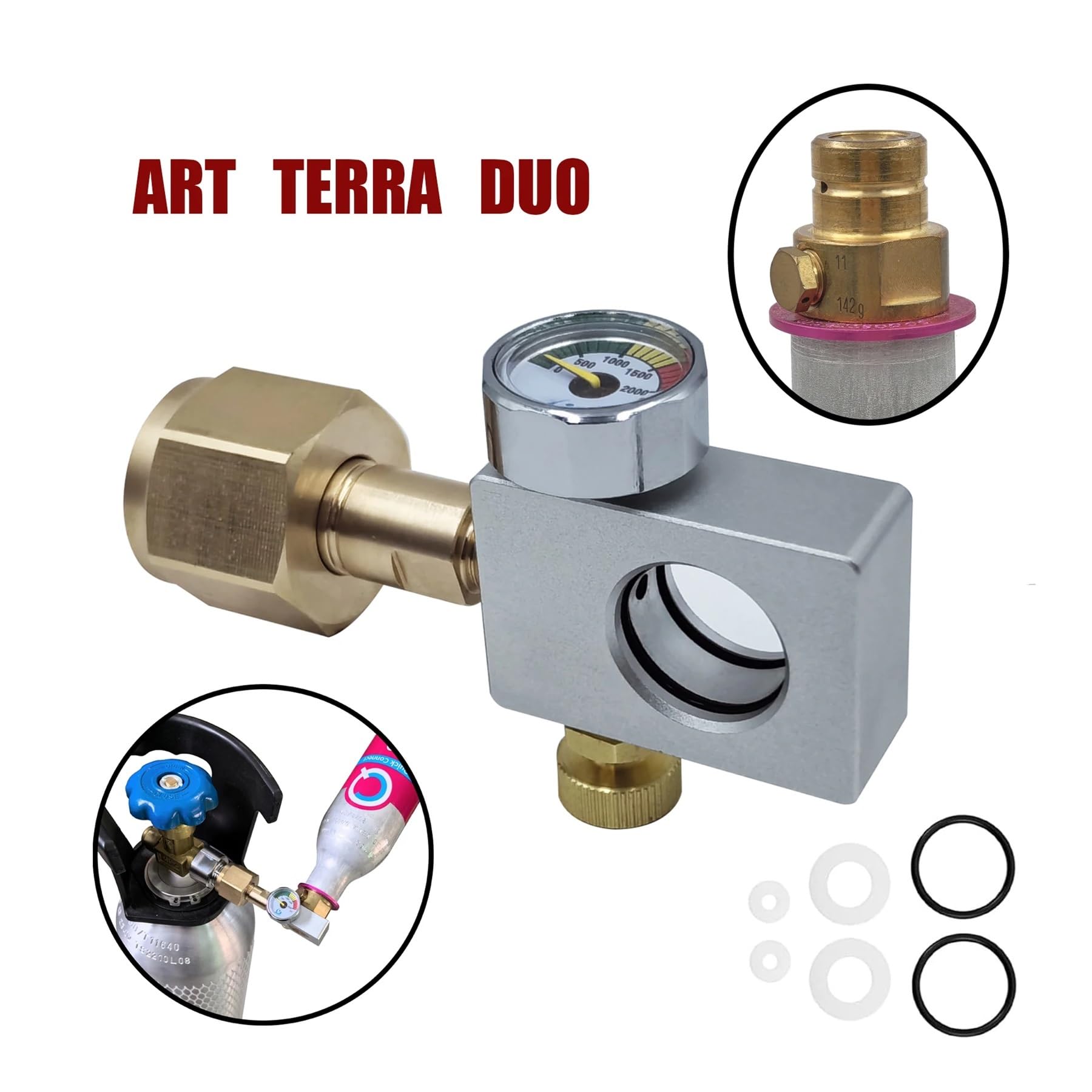 Stazione di riempimento ricarica connettore rapido rosa Adattatore bombola CO2 Carbonatore Terra DUO Art Soda Tank Accessori soda di ricambio(Female G3-4)