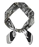 GERINLY Vintage Silk Feel Square Scarf for Men Satin Bandana Tiny Pattern Print Neckerchief Geometry Head Scarf Fashion