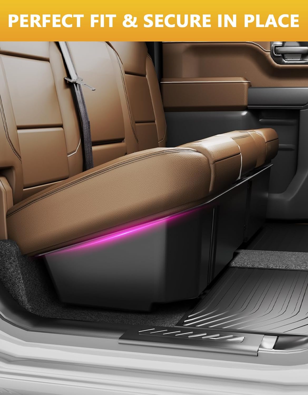 Tuyoung Under Seat Storage Boxes - Compatible with 2019-2026 Chevy Chevrolet Silverado 1500/GMC Sierra 1500, 2020-2026 Silverado/Sierra 2500HD/3500HD | Double & Crew Cab Rear Underseat Organizer Box