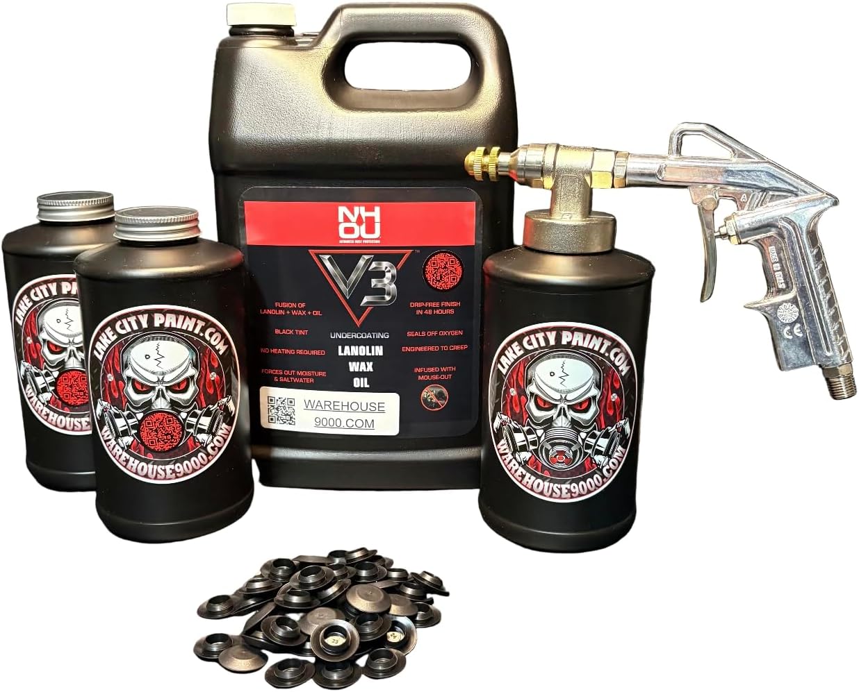 NH Oil v3 Pro Undercoating Gun Kit (3 B Quart Bottles)