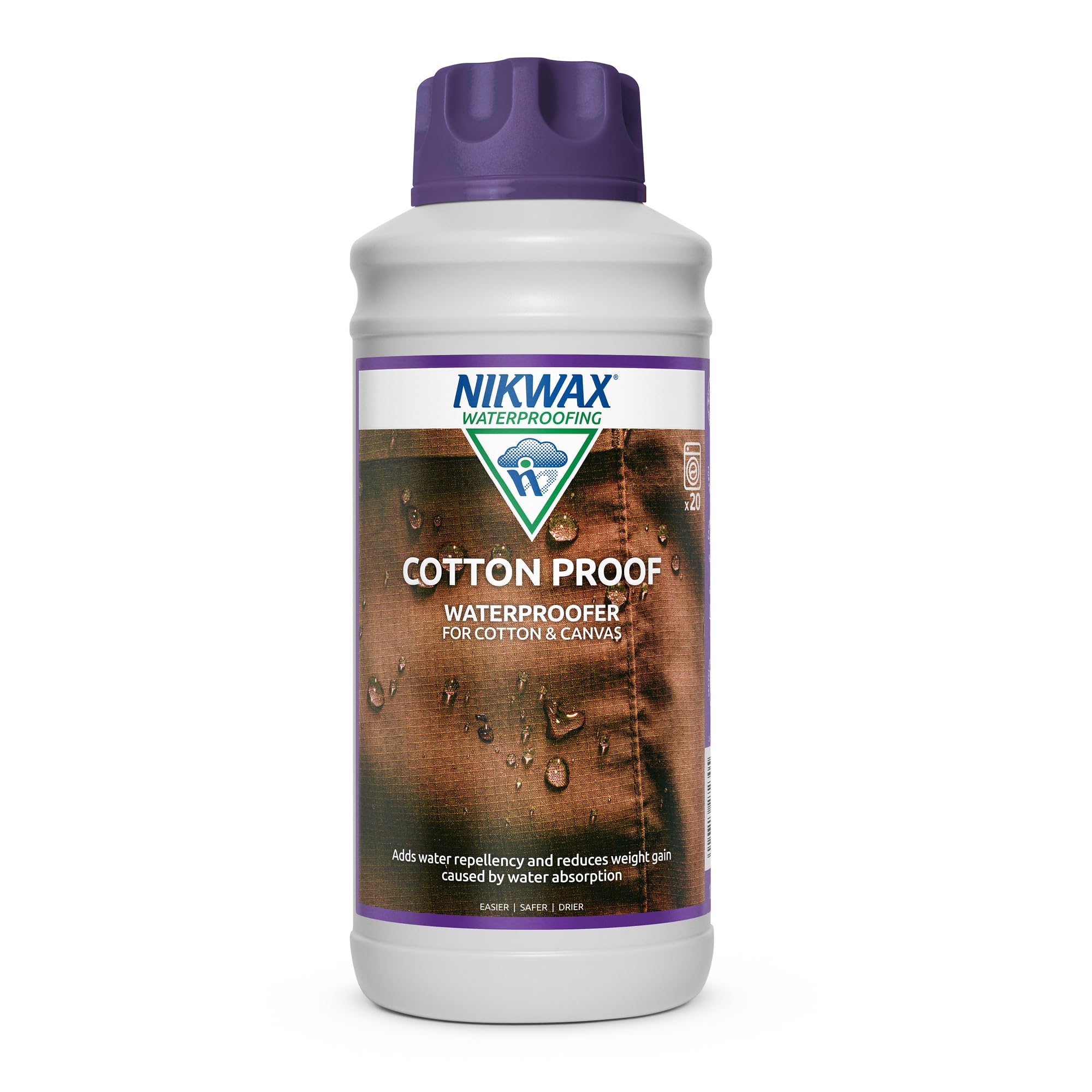 NIKWAX COTTON PROOF Wash-in Waterproofing for Cotton Fabric, Polycotton & Canvas Clothing, Tents and Equipment. Adds Water Repellency & Revives Breathability