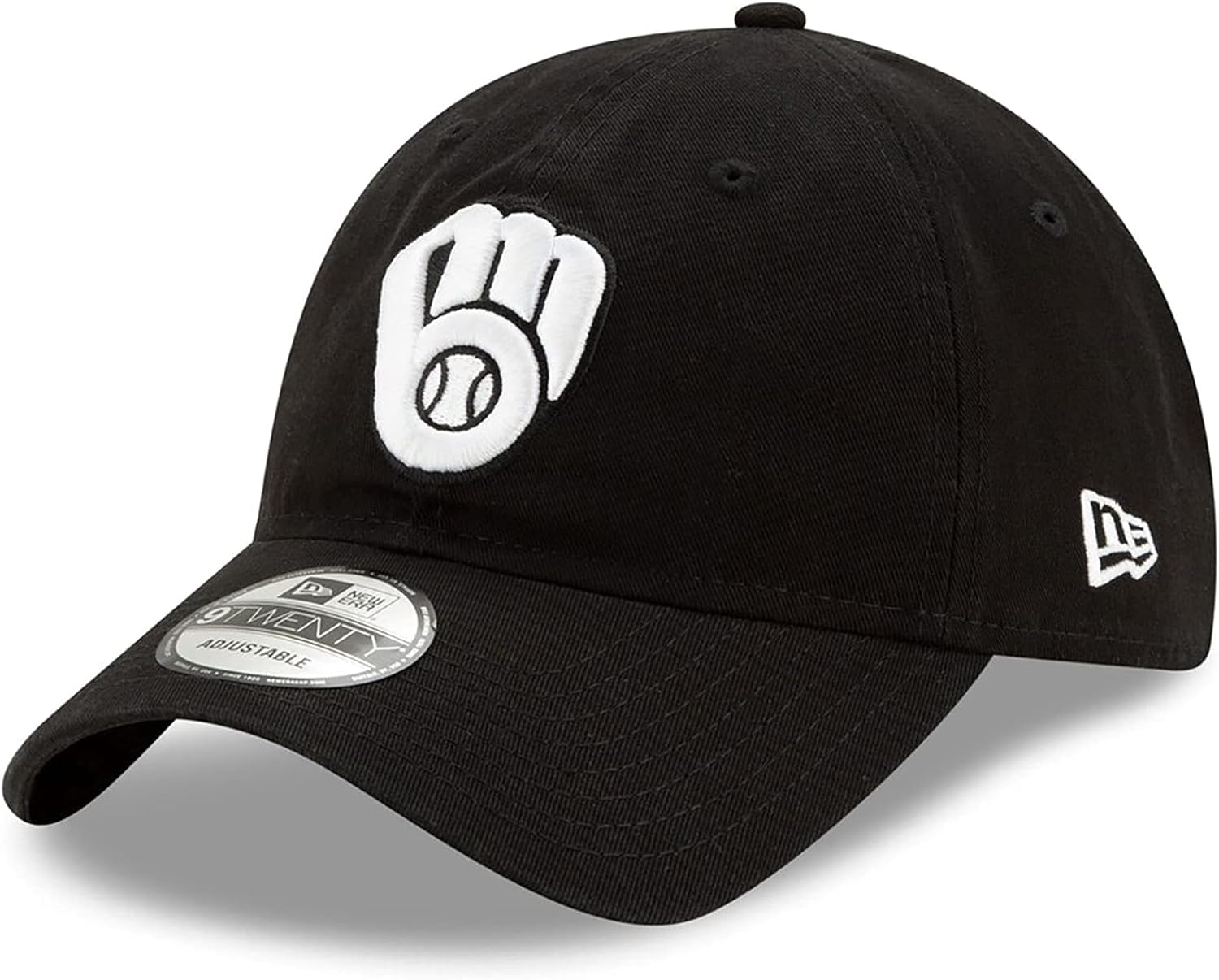 New Era MLB Core Classic 9TWENTY Black White Primary Logo Adjustable Hat Cap One Size Fits All