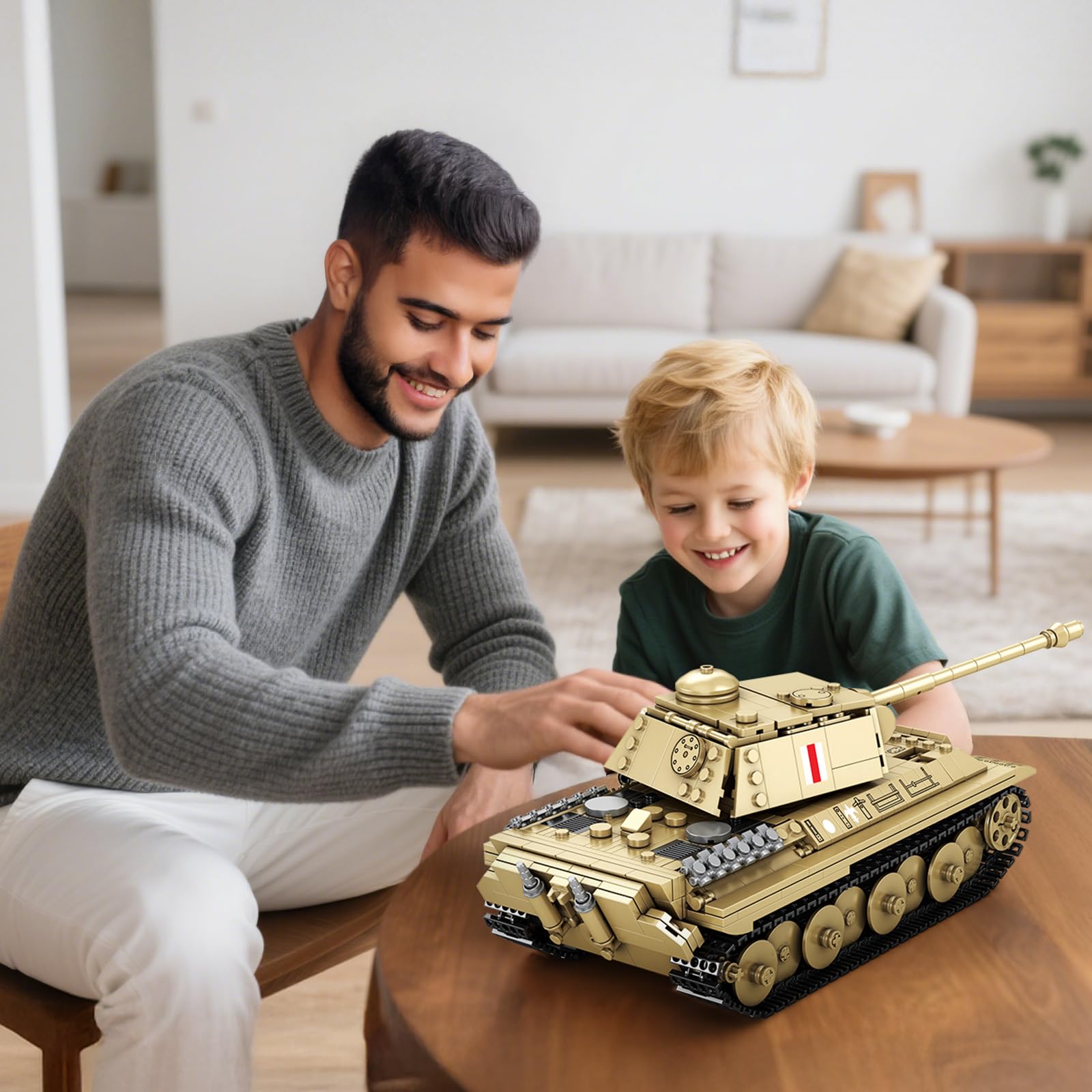 Reobrix Pudel Tank Building Block Set WW2 Military German Tank Model Set | World of Tanks 1:23 Prodotti autorizzati MilitaryToys Building Set per Adulti Fan Militari Ragazzi Bambini Età 14+ (969PCS)