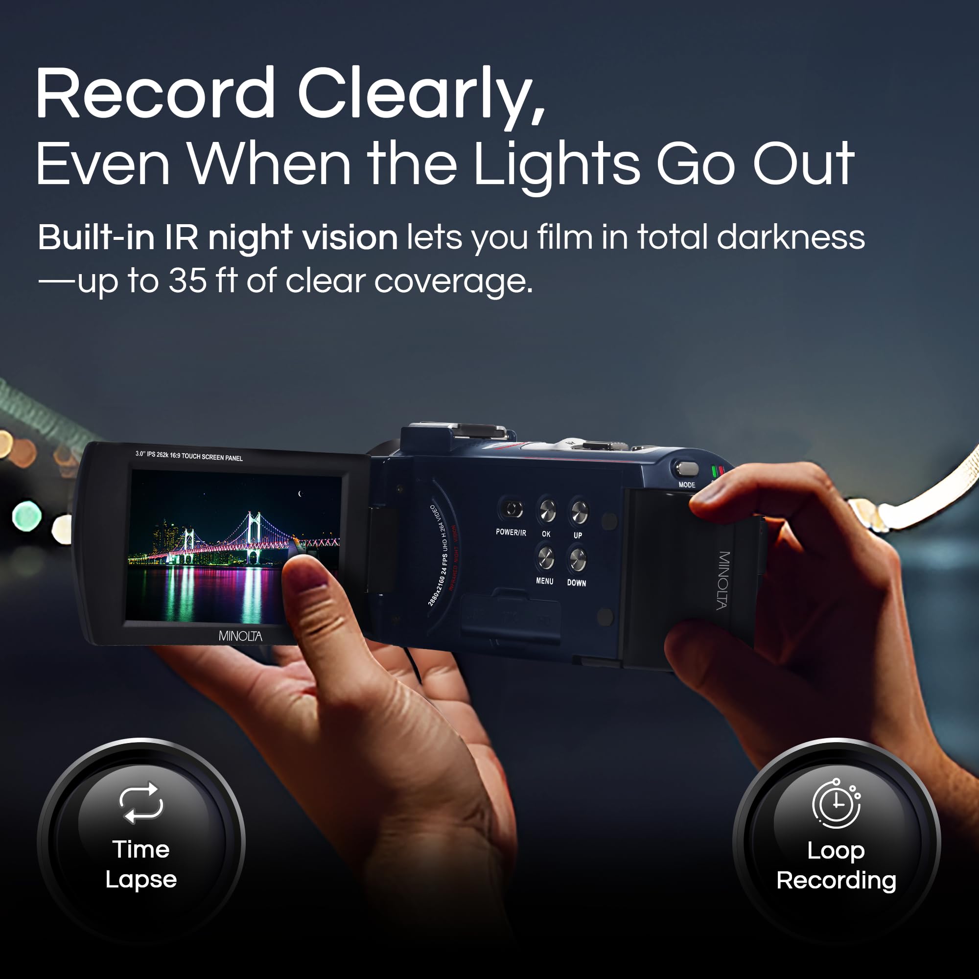Amazon.com : Minolta Camcorder - 4K Ultra HD, 30MP Photos, Night