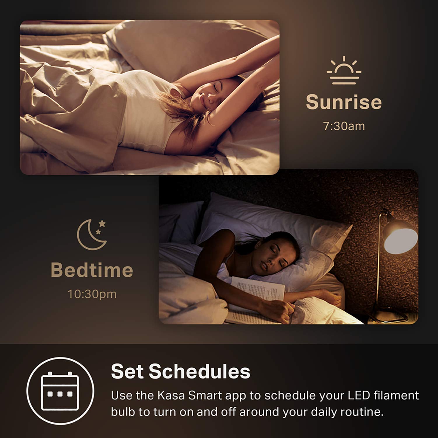 Kasa Smart Bulb by TP-Link, WiFi Filament Light Bulb, B22, 7W(60W equiv.), No Hub Required, Works with Alexa (Echo and Echo Dot) and Google Home, Dimmable Soft Warm White (KL50B) [Energy Class E]